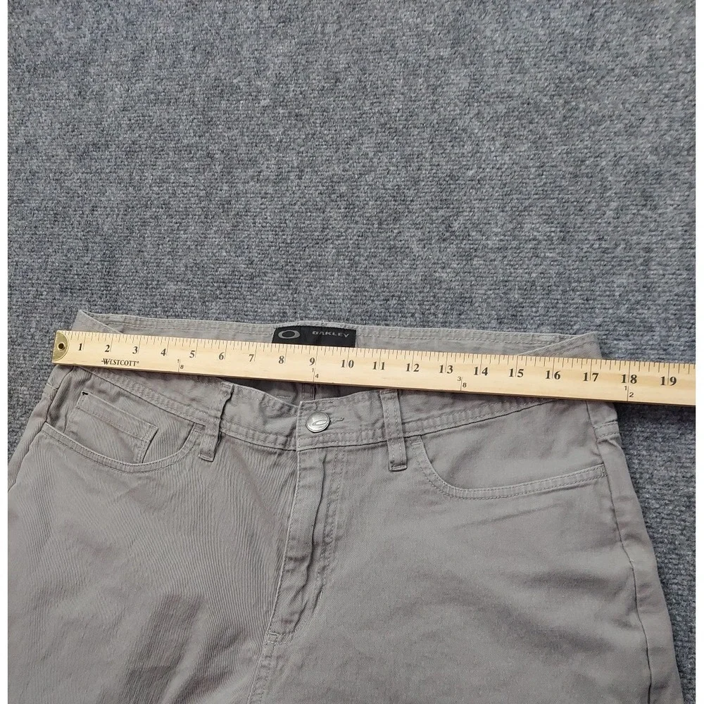 Oakley Chino Pants Mens 36x32‎ Gray Straight Lightweight Casual Stretch Logo